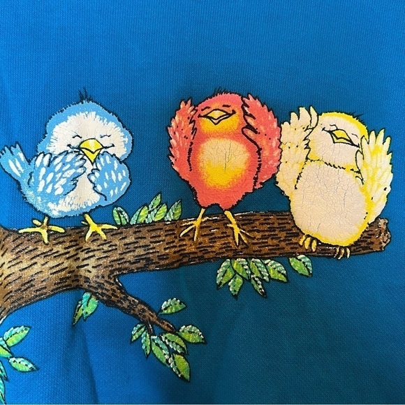 Vintage Cat and Bird Singing Lessons Graphic Crew Neck XL/XXL - Picture 4 of 8